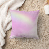 パステルピンクスカイとイエローレインボー クッション (ブランケット)