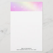 パステルピンクスカイとイエローレインボー 便箋 (正面)