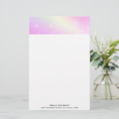 パステルピンクスカイとイエローレインボー 便箋 (スタンド正面)