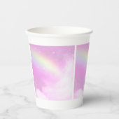 パステルピンクスカイとイエローレインボー 紙コップ (正面)