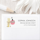 パステルピンクスキースキー差出人住所ラベル ラベル (インサイチュ)