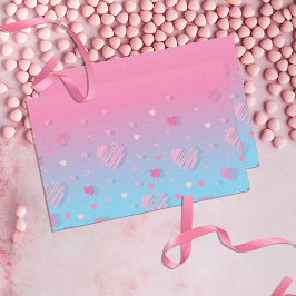 パステルピンクスクライブルハートバレンタインデクページ 薄葉紙