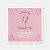 パステルピンクスコップドアップアイスクリームブライダルシャワー スタンダードカクテルナプキン (正面)
