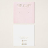 パステルピンクスタッドイヤリングディスプレイカード (正面&裏面)