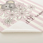 パステルピンクストライプクベビーかわいいコアラガールズキッズ シェルパブランケット (3/4)