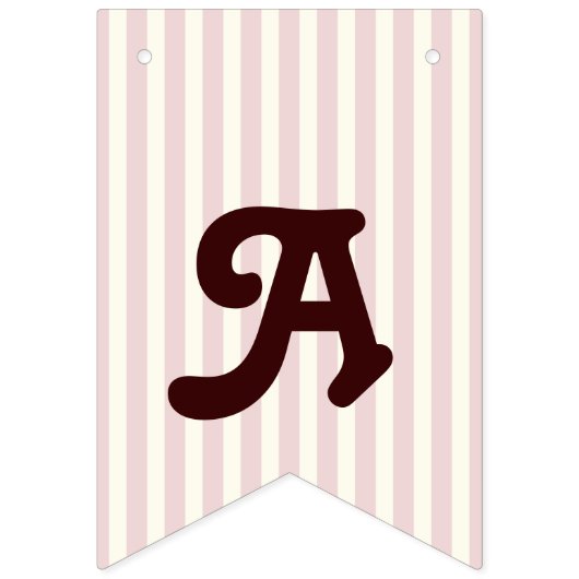 パステルピンクストライプクベビーかわいいコアラガール誕生日 バンティングフラッグ (第3の旗)