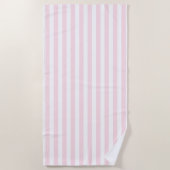 パステルピンクストライプク無地のシズカラーサマーバカイ ビーチタオル (正面)