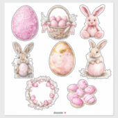 パステルピンクセット2イースター シール (シート)