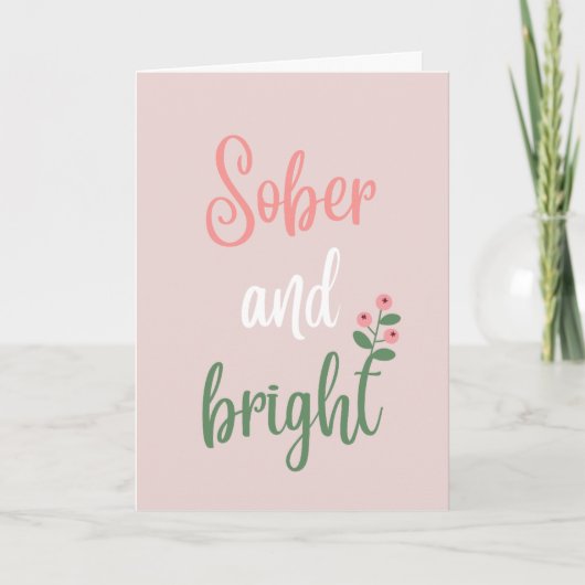 パステルピンクソーバーと明るいクリスマス サンキューカード (正面)