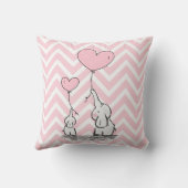 パステルピンクゾウパーソナライズされたベビーガール誕生 クッション (裏面)