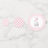 パステルピンクゾウパーソナライズされたベビーガール コンフェッティ (裏面)