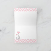 パステルピンクゾウパーソナライズされたベビーガール サンキューカード (内部)