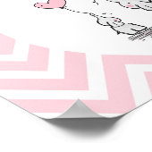 パステルピンクゾウパーソナライズされたベビーガール ポスター (角)