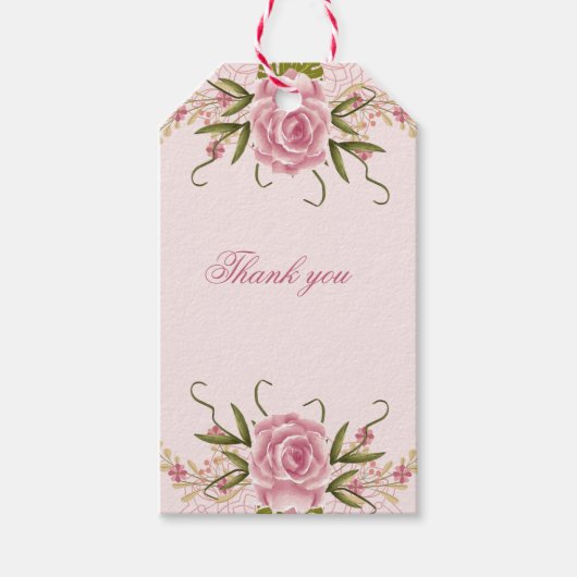 パステルピンクダブルジョイントツイン誕生日 ギフトタグ (正面)