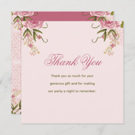 パステルピンクダブルジョイントツイン誕生日 サンキューカード