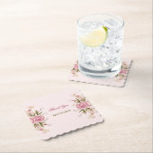 パステルピンクダブルジョイントツイン誕生日 ペーパーコースター (インサイチュ)