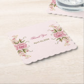 パステルピンクダブルジョイントツイン誕生日 ペーパーコースター (アングル)