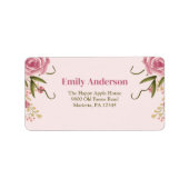 パステルピンクダブルジョイントツイン誕生日 ラベル (正面)