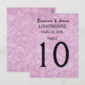 パステルピンクダマスク結婚式テーブル番号カード ポストカード (正面/裏面)