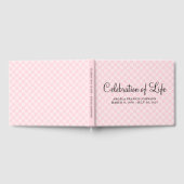 パステルピンクチェッカーボードお祝い・オブ・ライフ ゲストブック (全面)