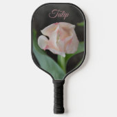 パステルピンクチューリップエレガントフローラ植物学 ピックルボールラケット (正面)