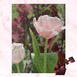 パステルピンクチューリップスプリングタイムフローラ写真 ジグソーパズル