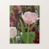 パステルピンクチューリップスプリングタイムフローラ写真 ジグソーパズル (縦)