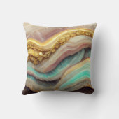 パステルピンクティール（緑がかった色）アゲートゲードストーン クッション (裏面)