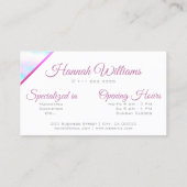 パステルピンクティール(緑がかった色)ウォーターカラーフレームカスタムサービス 名刺 (裏面)