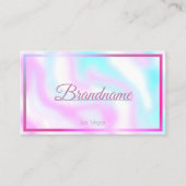 パステルピンクティール(緑がかった色)ウォーターカラーフレームカスタムサービス 名刺 (正面)