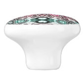 パステルピンクティール(緑がかった色)ブルーグリーンお尻ア華美ートモチーフ セラミックノブ (側面)