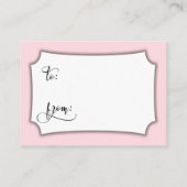 パステルピンクディスプレイブライダルシャワーギフトカード エンクロージャーカード (裏面)