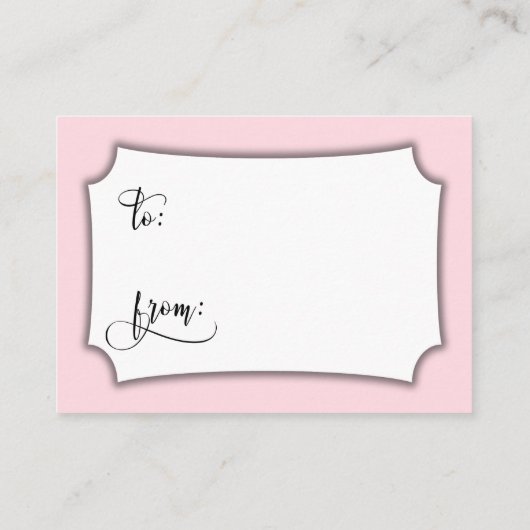 パステルピンクディスプレイブライダルシャワーギフトカード エンクロージャーカード (裏面)