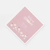 パステルピンクデイジーフローラベビーイン開花シャワー スタンダードランチョンナプキン (角)