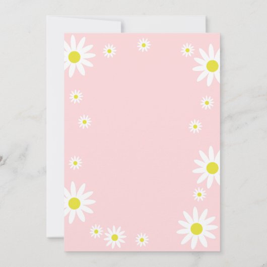 パステルピンクデイジー2nd誕生日パーティーボホホワイト 招待状 (裏面)