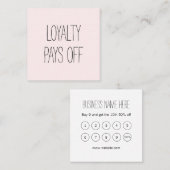 パステルピンクトレンディーシンプルミニマモダンリスト ロイヤリティカード (正面/裏面)