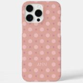パステルピンクドット柄のカスタムイニシャル Case-Mate iPhoneケース (裏面)