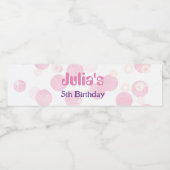 パステルピンクドット誕生日 ペットボトルラベル (シングルラベル)