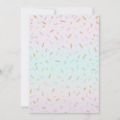 パステルピンクドーナツ誕生日ドーナツ成長パーティー 招待状 (裏面)