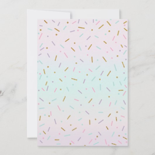 パステルピンクドーナツ誕生日ドーナツ成長パーティー 招待状 (裏面)