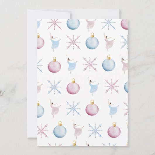 パステルピンクナツクラッカークリスマスパーティの招待状 招待状 (裏面)