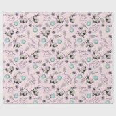 パステルピンクハッピーイースターバンニ ラッピングペーパー (フラット)