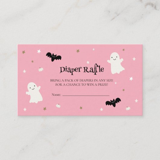 パステルピンクハロウィンおむつラッフル エンクロージャーカード (正面)