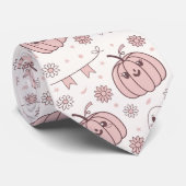 パステルピンクハロウィンシームレスパターン(2) ネクタイ (ロール)