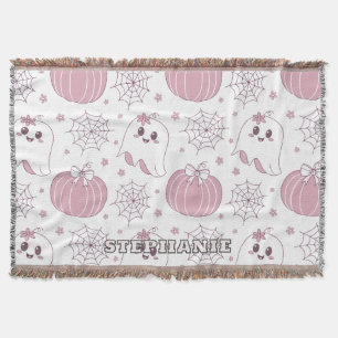 パステルピンクハロウィンシームレスパターン(3) スローブランケット