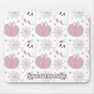 パステルピンクハロウィンシームレスパターン(3) マウスパッド