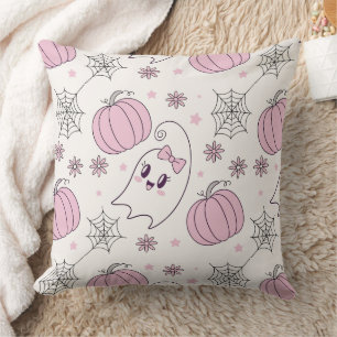 パステルピンクハロウィンシームレスパターン(4) クッション