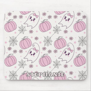 パステルピンクハロウィンシームレスパターン(4) マウスパッド