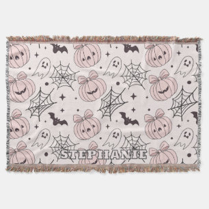 パステルピンクハロウィンシームレスパターン(5) スローブランケット