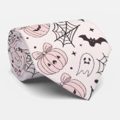 パステルピンクハロウィンシームレスパターン(5) ネクタイ (ロール)
